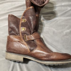 Bare Trap Brown Leather Ankle Boots